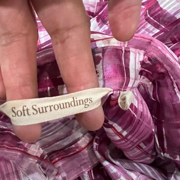 SOFT SURROUNDINGS Womens Porta Blouse Absta Mgnta PM- Long sleeve, Sz M - Picture 5 of 7